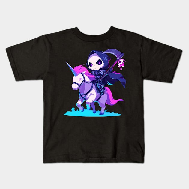 reaper ride unicorn Kids T-Shirt by StevenBag
